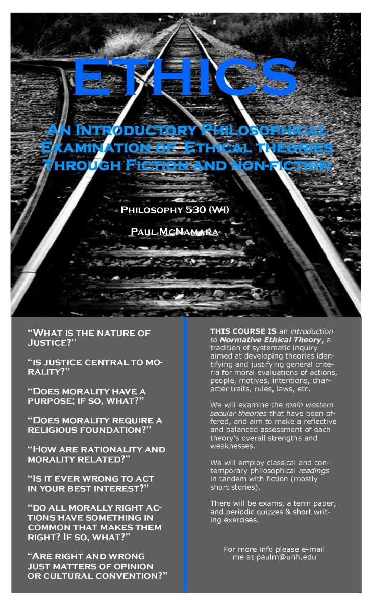 Additional course info for PHIL 530 (01) - Ethics