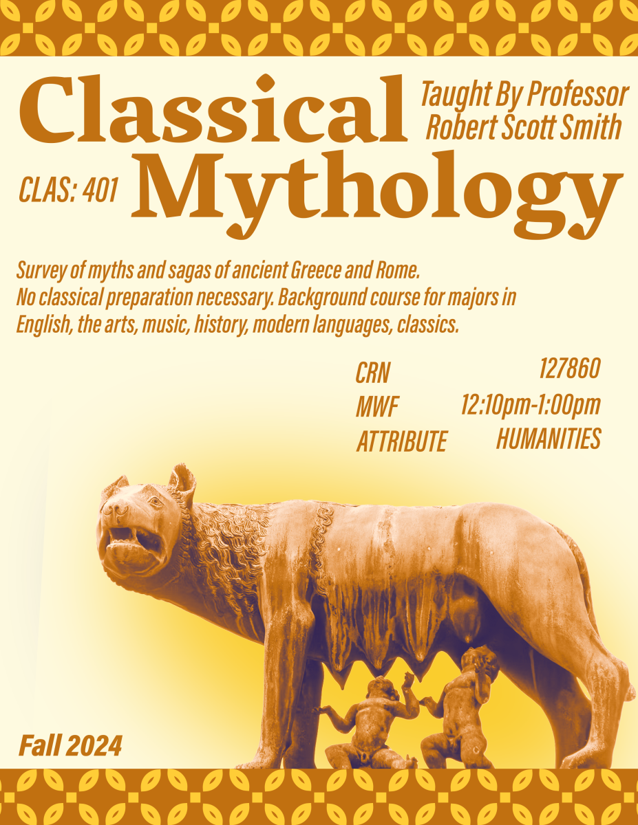 CLAS 401 (01) - Classical Mythology | Course Search