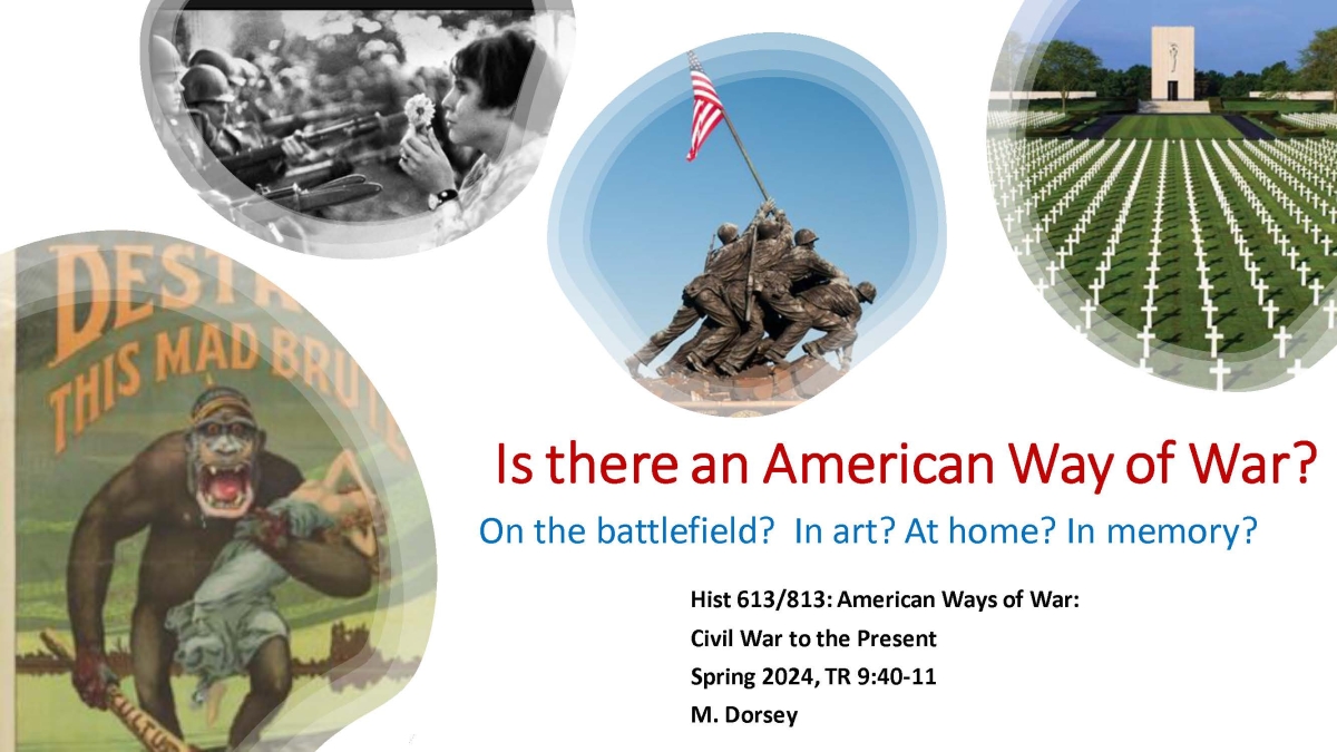 Additional course info for HIST 813 (01) - American Ways of War