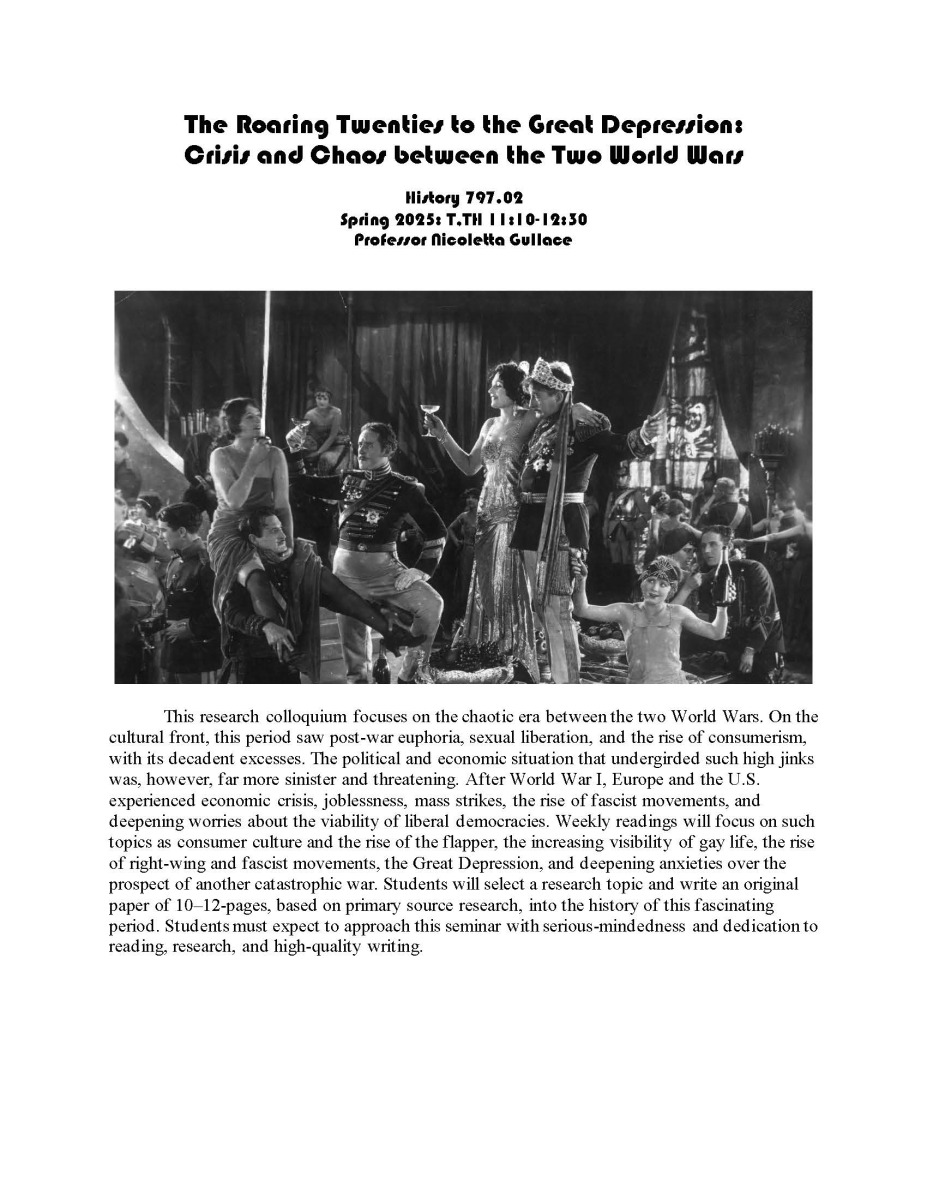 Additional course info for HIST 797 (02) - Colloquium